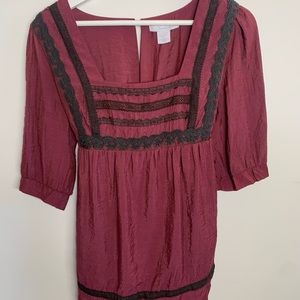 Charlotte Russe Maroon Blouse Size Small